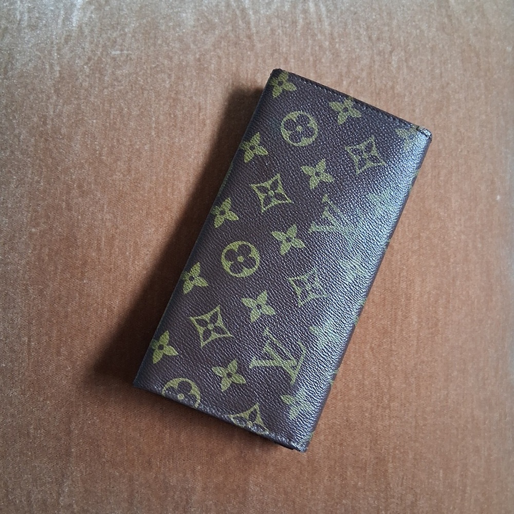 Louis Vuitton Brown Monogram Canvas Long Wallet Card Holder Unisex